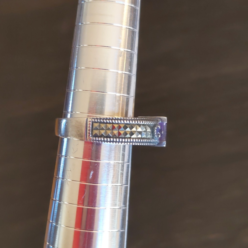 Judith Jack Silver Stackable Ring Set With Amethy… - image 4